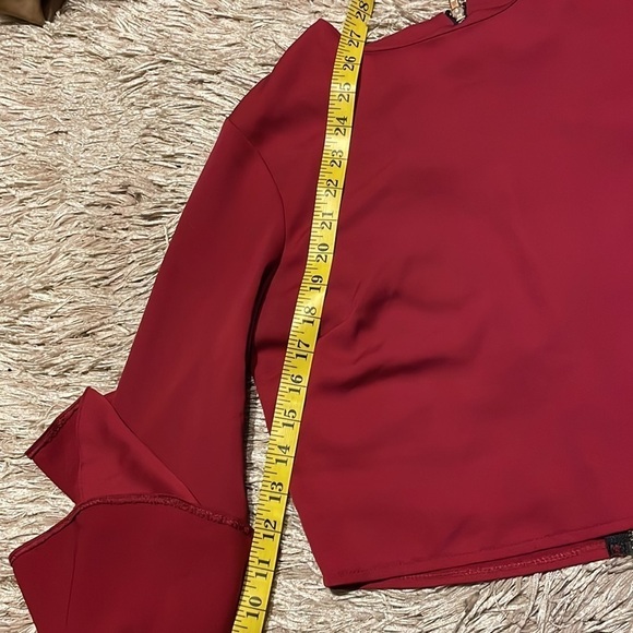 WINDSOR Red Cropped Ruffle Sleeves Small‎ Shirt - Picture 8 of 8
